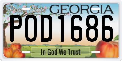 GA license plate POD1686