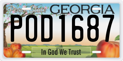 GA license plate POD1687