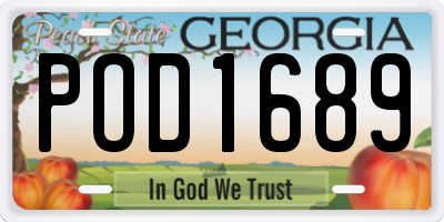 GA license plate POD1689