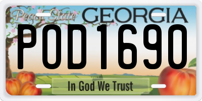 GA license plate POD1690