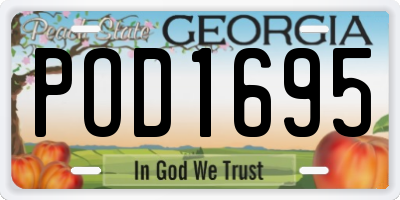 GA license plate POD1695