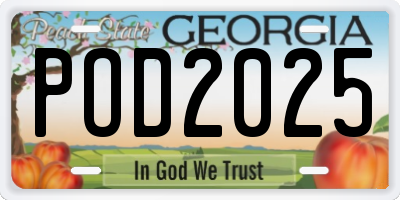 GA license plate POD2025