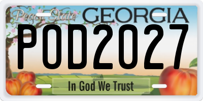 GA license plate POD2027