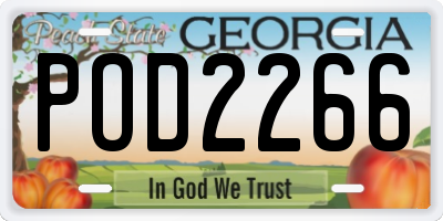 GA license plate POD2266