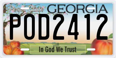 GA license plate POD2412
