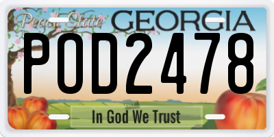 GA license plate POD2478