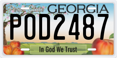 GA license plate POD2487
