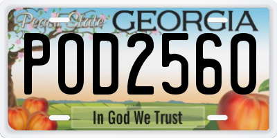 GA license plate POD2560