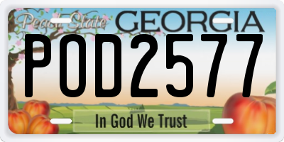 GA license plate POD2577