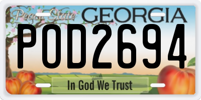 GA license plate POD2694