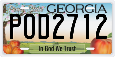 GA license plate POD2712