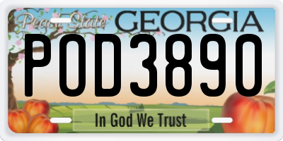 GA license plate POD3890