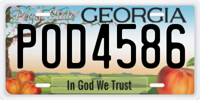 GA license plate POD4586
