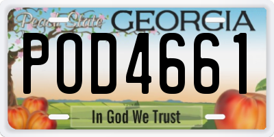 GA license plate POD4661