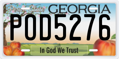 GA license plate POD5276