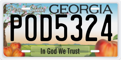 GA license plate POD5324