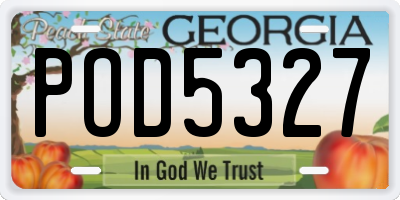 GA license plate POD5327