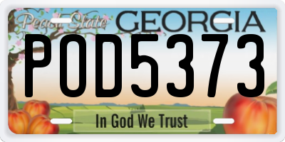 GA license plate POD5373