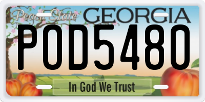 GA license plate POD5480