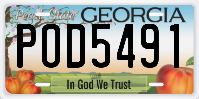 GA license plate POD5491