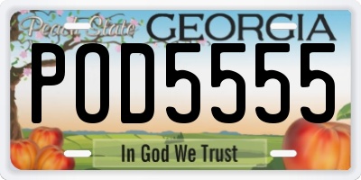 GA license plate POD5555