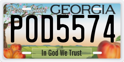 GA license plate POD5574