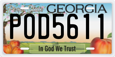 GA license plate POD5611