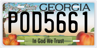 GA license plate POD5661