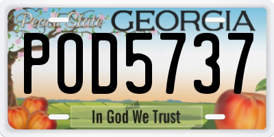 GA license plate POD5737