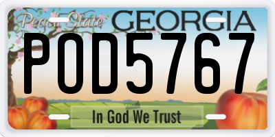 GA license plate POD5767