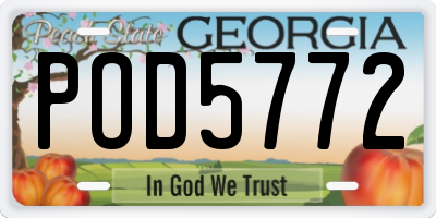GA license plate POD5772