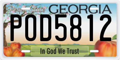 GA license plate POD5812