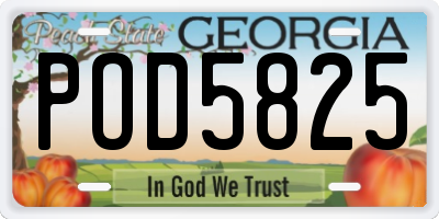 GA license plate POD5825