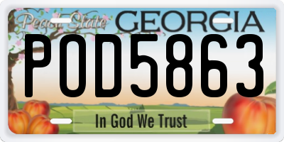 GA license plate POD5863