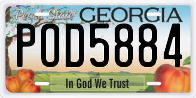 GA license plate POD5884