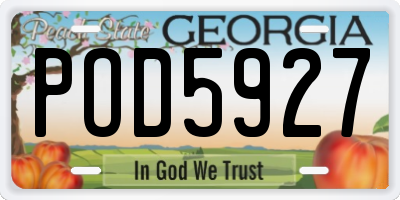 GA license plate POD5927
