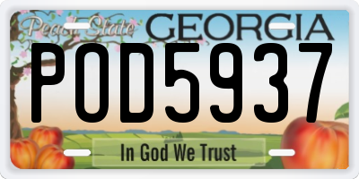 GA license plate POD5937