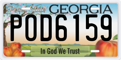 GA license plate POD6159