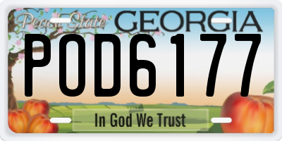 GA license plate POD6177