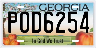 GA license plate POD6254