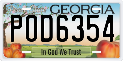 GA license plate POD6354