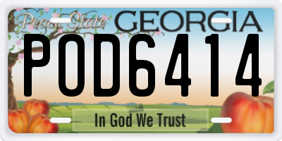 GA license plate POD6414