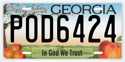 GA license plate POD6424