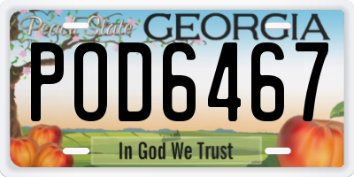 GA license plate POD6467