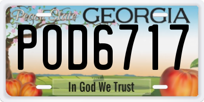 GA license plate POD6717