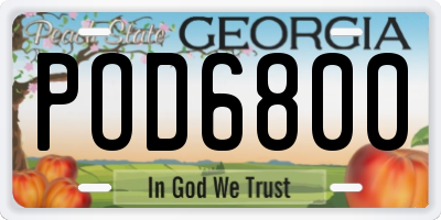 GA license plate POD6800