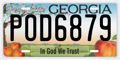 GA license plate POD6879