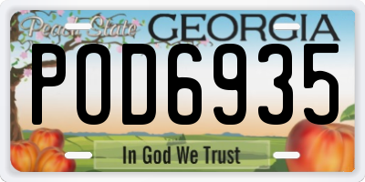 GA license plate POD6935