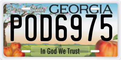 GA license plate POD6975