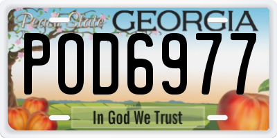 GA license plate POD6977